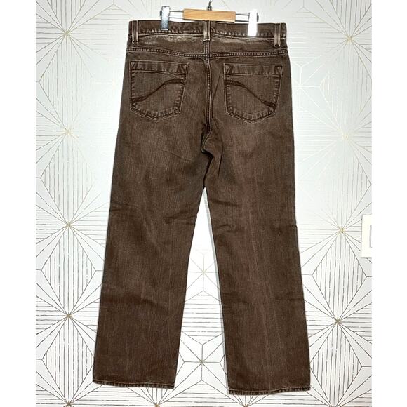 DKNY Jeans Brooklyn Brown Washed Denim Jeans Sz 33 x 30 - Picture 1 of 12